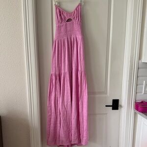 LSpace Pink Tiered Maxi Sun Dress